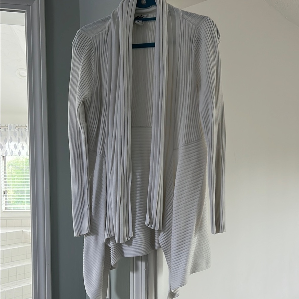 White House Black Market White Cardigan Sweater